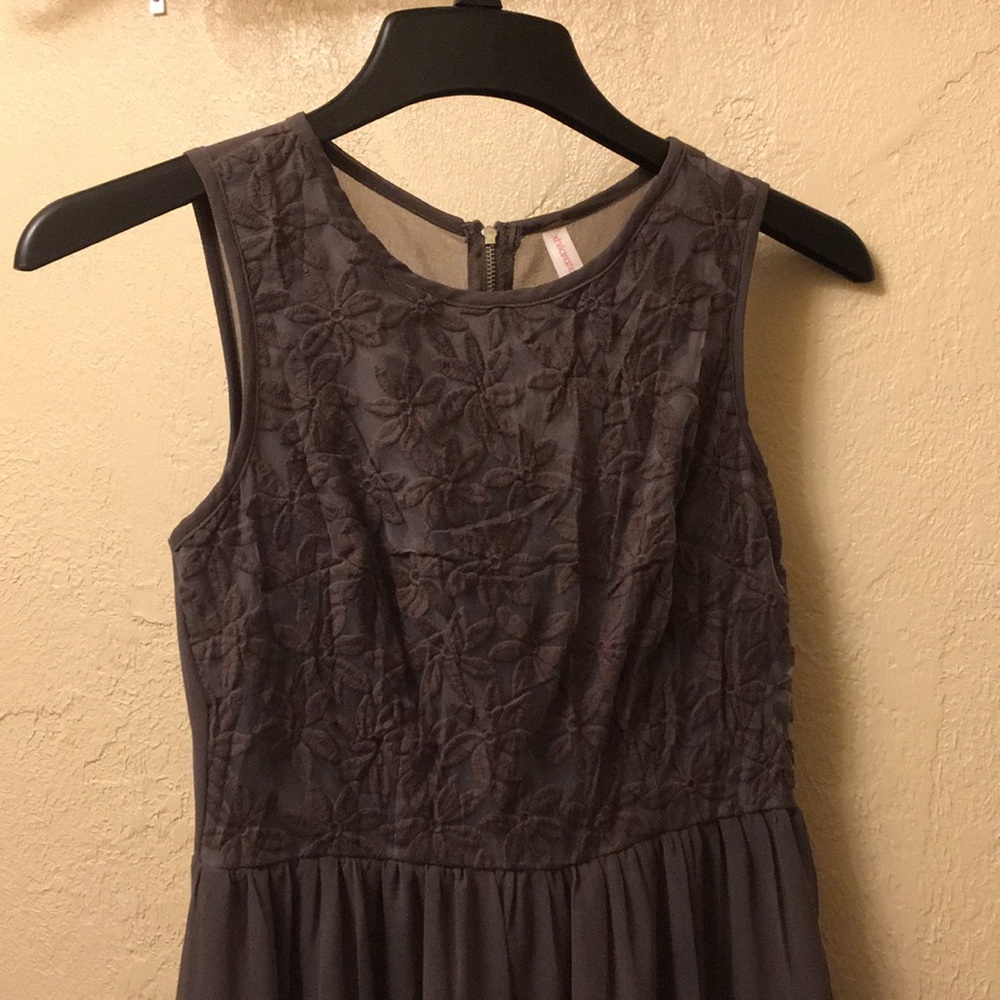 Embroidered Lacy Dress, Gray